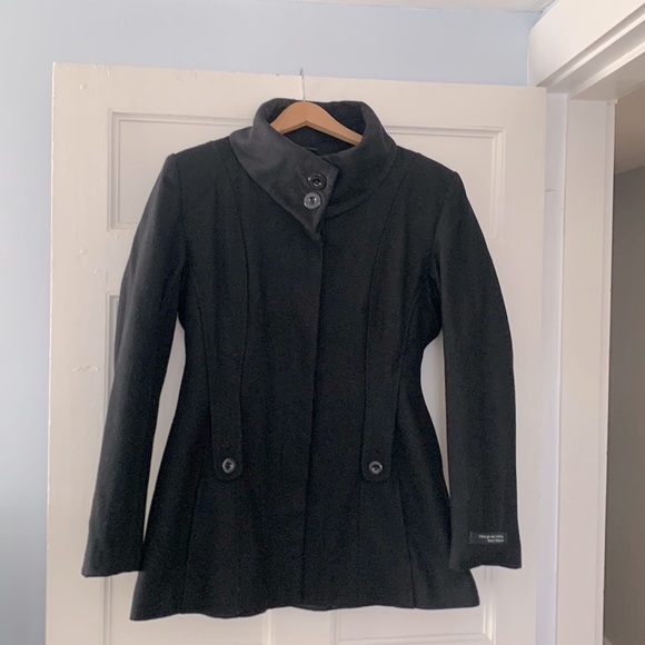 Majora wool blend coat, black, size large - Picture 2 of 9